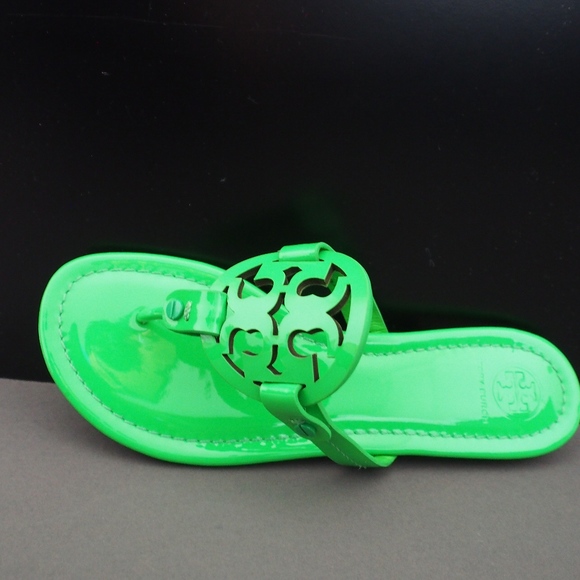 Tory Burch Shoes - Tory Burch Miller Patent Sandals - Fluo Green-S 7